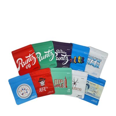 Blanco / Spider Mylar Weed Bags with Zip Seal